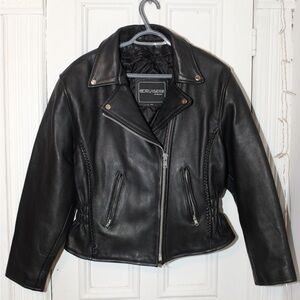 Women's Black Leather Biker Jacket